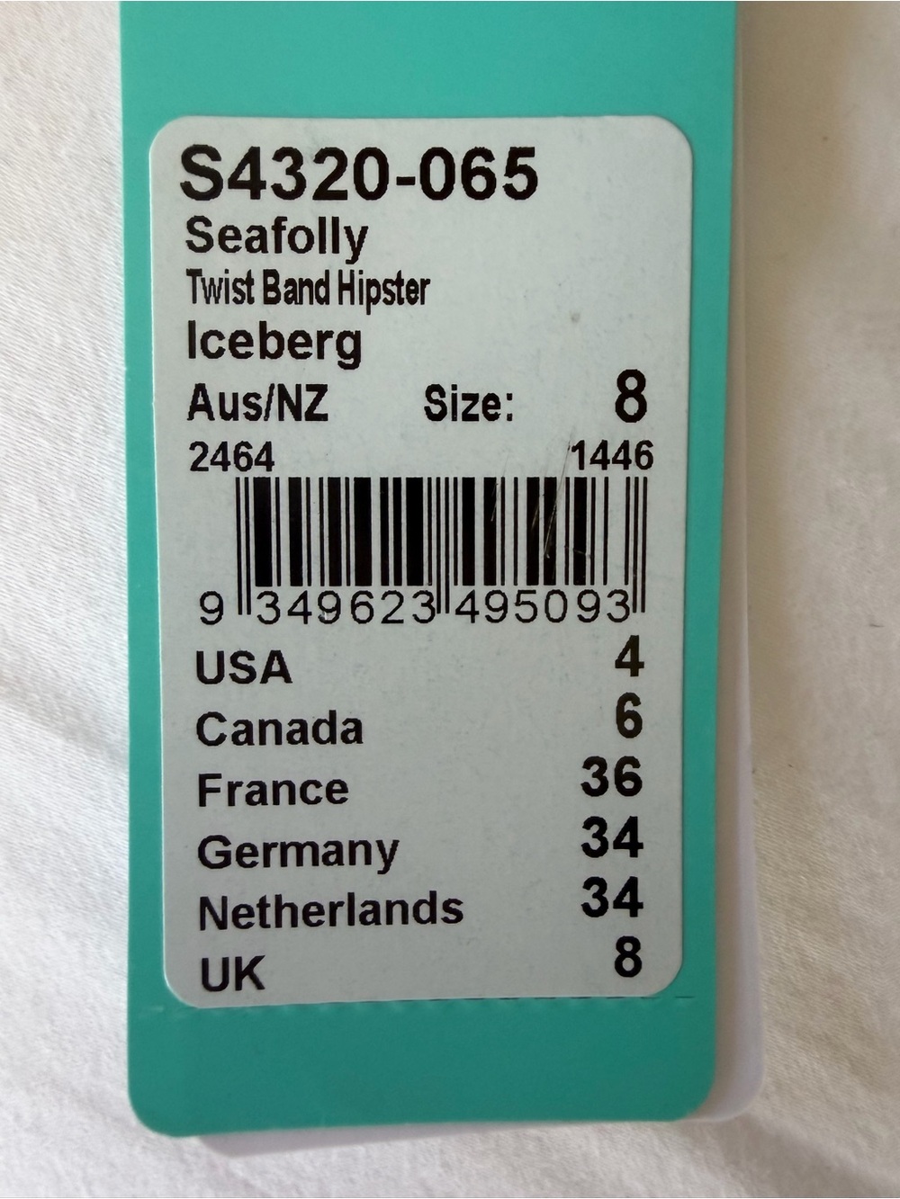 *NWT* Seafolly Twist-Front Bikini Bottom in Aqua Blue - Picture 3 of 3